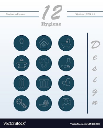 Set line icons of hygiene vector image