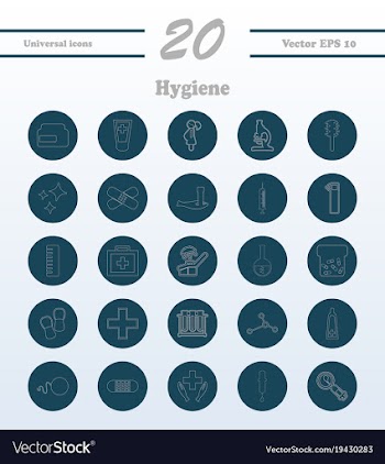 Set line icons of hygiene vector image