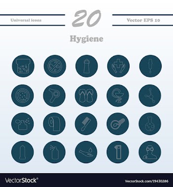Set line icons of hygiene vector image