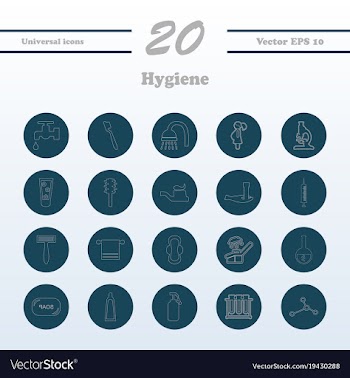 Set line icons of hygiene vector image