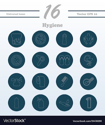 Set line icons of hygiene vector image