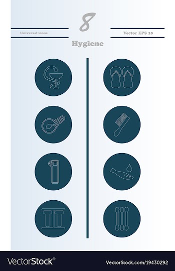 Set line icons of hygiene vector image