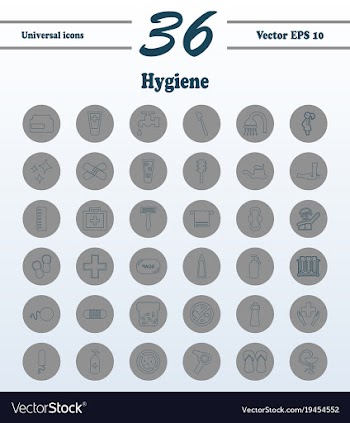 Set line icons of hygiene vector image