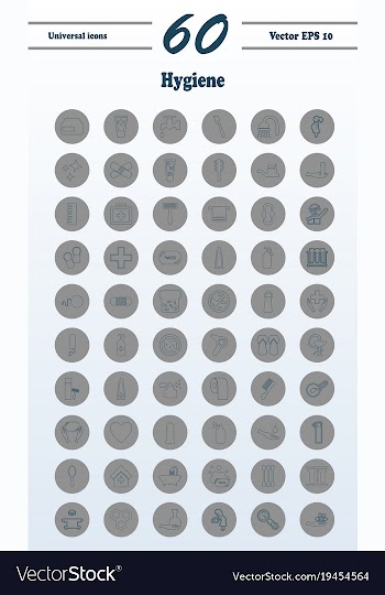 Set line icons of hygiene vector image