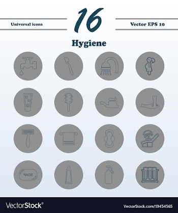 Set line icons of hygiene vector image