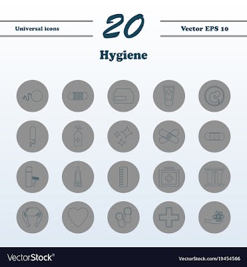 Set line icons of hygiene vector image