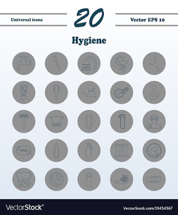 Set line icons of hygiene vector image