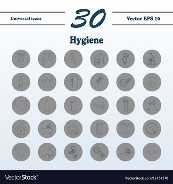 Set line icons of hygiene vector image
