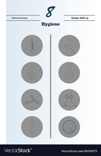 Set line icons of hygiene vector image