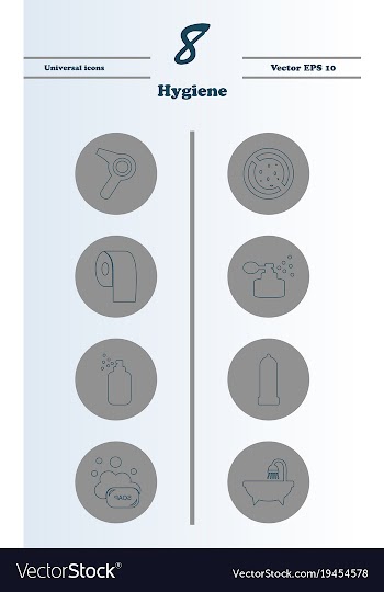 Set line icons of hygiene vector image