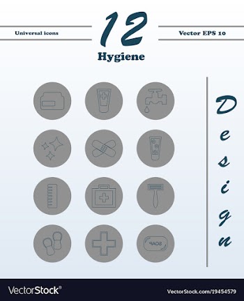 Set line icons of hygiene vector image