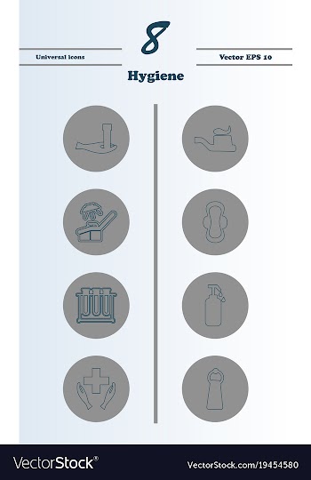 Set line icons of hygiene vector image