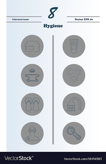 Set line icons of hygiene vector image