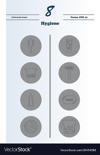 Set line icons of hygiene vector image