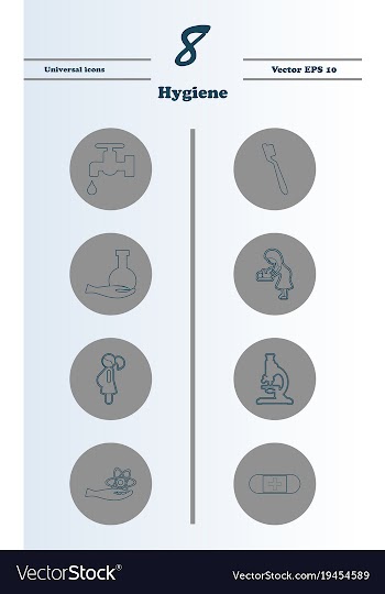 Set line icons of hygiene vector image