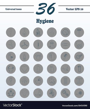 Set line icons of hygiene vector image