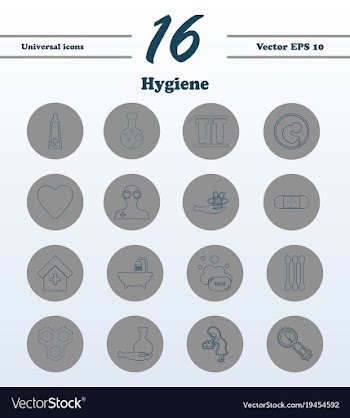 Set line icons of hygiene vector image