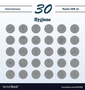 Set line icons of hygiene vector image