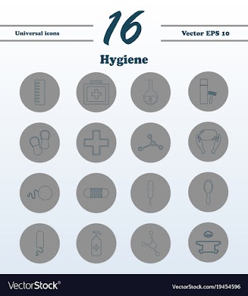 Set line icons of hygiene vector image