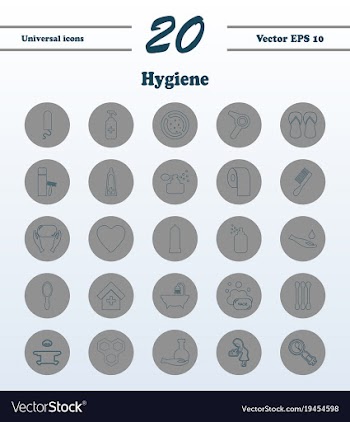 Set line icons of hygiene vector image