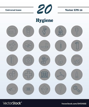 Set line icons of hygiene vector image