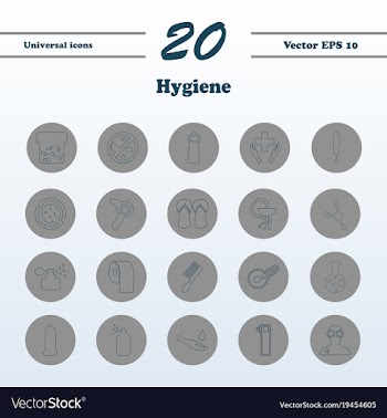 Set line icons of hygiene vector image