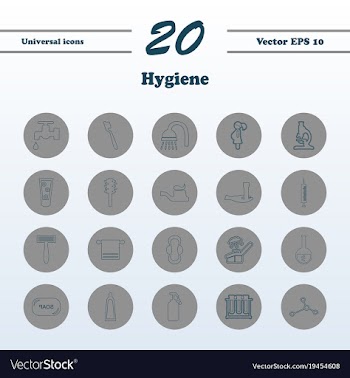 Set line icons of hygiene vector image
