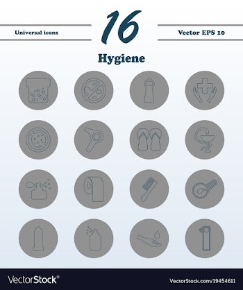 Set line icons of hygiene vector image