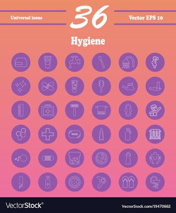 Set line icons of hygiene vector image