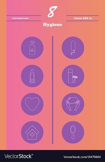 Set line icons of hygiene vector image