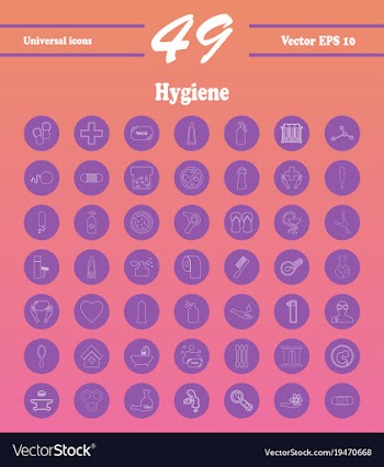 Set line icons of hygiene vector image