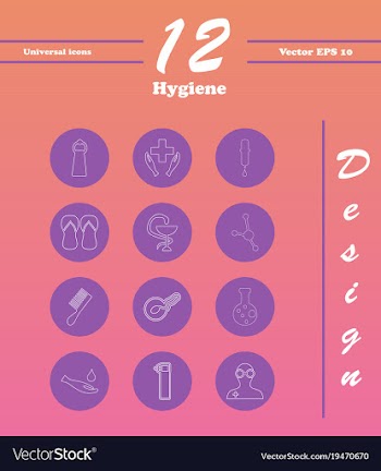 Set line icons of hygiene vector image
