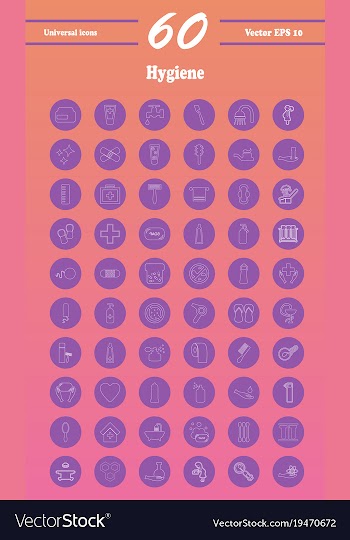 Set line icons of hygiene vector image
