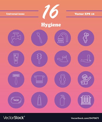 Set line icons of hygiene vector image