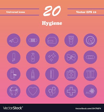 Set line icons of hygiene vector image