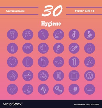 Set line icons of hygiene vector image