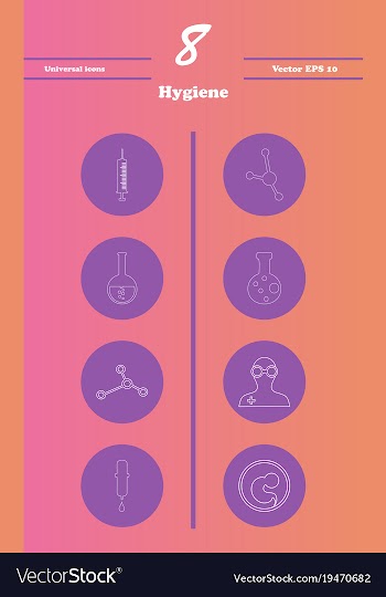 Set line icons of hygiene vector image