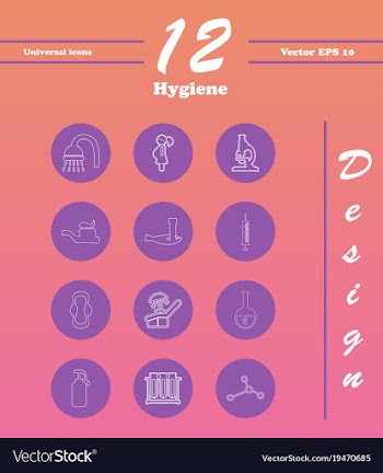 Set line icons of hygiene vector image
