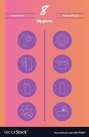 Set line icons of hygiene vector image