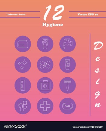Set line icons of hygiene vector image