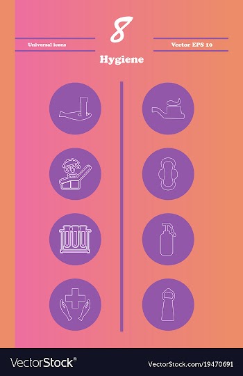 Set line icons of hygiene vector image