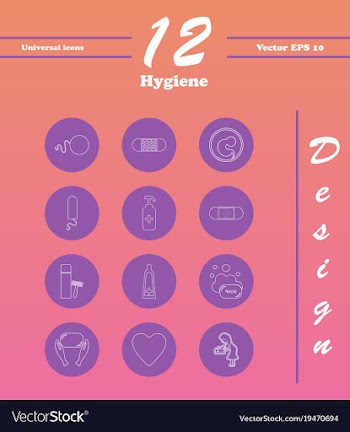 Set line icons of hygiene vector image
