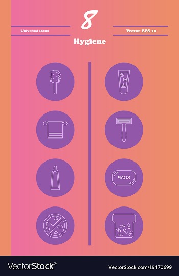 Set line icons of hygiene vector image