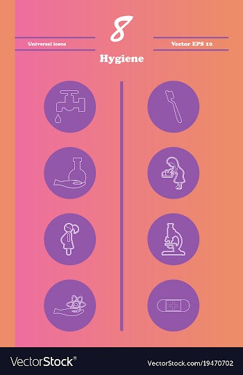 Set line icons of hygiene vector image