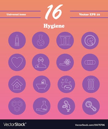 Set line icons of hygiene vector image