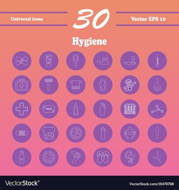 Set line icons of hygiene vector image