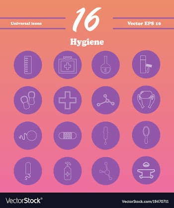 Set line icons of hygiene vector image