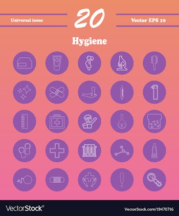 Set line icons of hygiene vector image