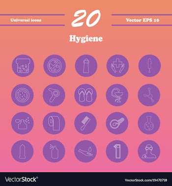 Set line icons of hygiene vector image