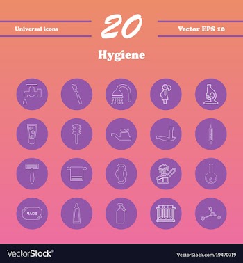 Set line icons of hygiene vector image